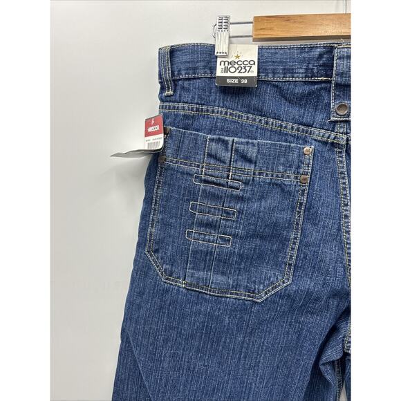 Vintage Mecca Shorts Mens 32 Black Y2K Baggy Denim Skater Jean Short - Picture 6 of 12